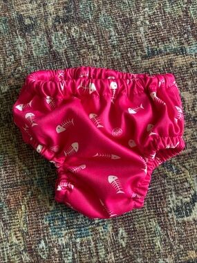 4/$20 Charlie Banana Hot Pink Fish Print Diaper Cover